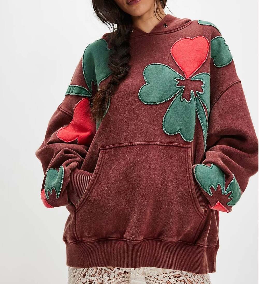 Free People We The Free it's a Vibe Flowers Hoodie size Small